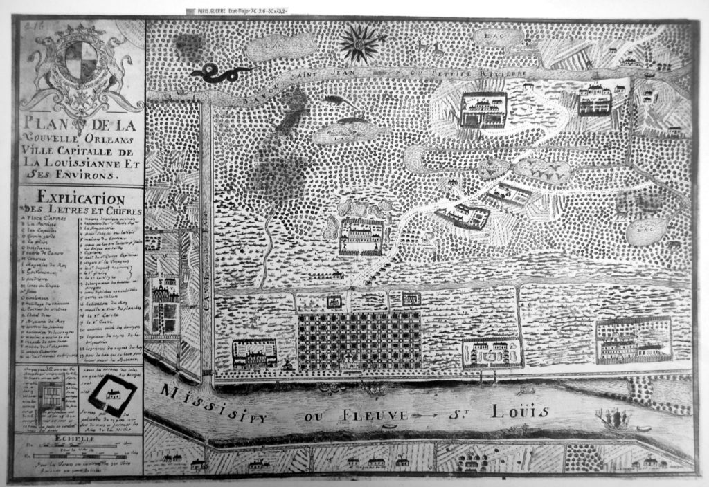 Guerre EM 7C 216 Dumont's map of 1730s New Orleans