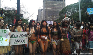 Ysani Kalapalo leads the protest against Belo Monte Ysani Kalapalo leads the protest against Belo Monte